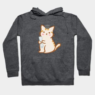 cute orange cat wearing a graduation cap Hoodie